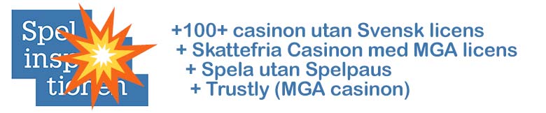 Casinon utan svensk licens